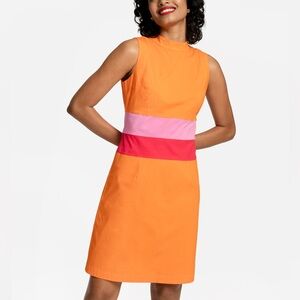 Frances Valentine Simplicity Dress Orange Multi NWT Color Block Sleeveless 4